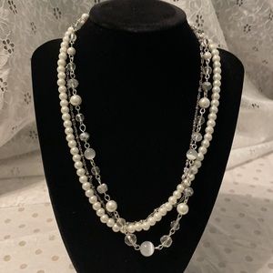 Fuax Pearl Necklace Layered NWOT